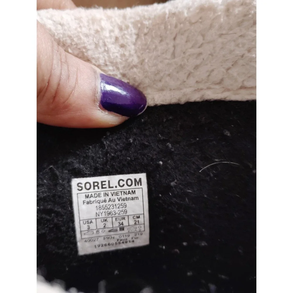 Sorel CARIBOU Youth 3‎ Fleece Lined Waterproof Hiking Carmel Leather Snow Boots